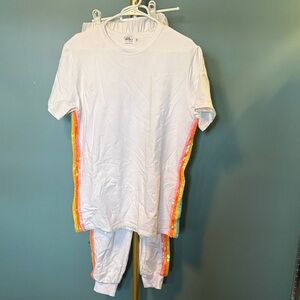 Lola + The Boys White Rainbow Sequin set - women’s